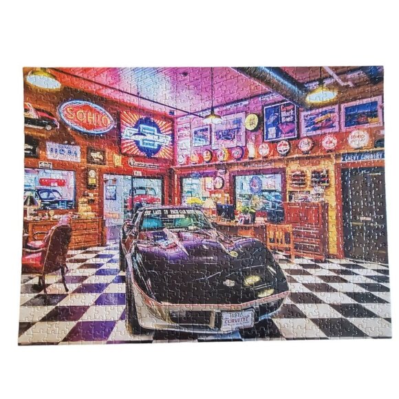 Wheels Corvette Classic Car Puzzle 750 Piece Master Chevrolet Man Cave No Poster - Picture 6 of 14